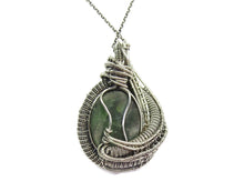Load image into Gallery viewer, Chrome Diopside Wire-Wrapped Pendant with Ethiopian Opals