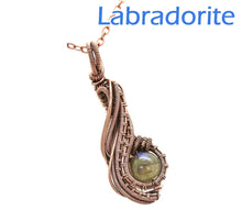 Load image into Gallery viewer, Custom Gemstone & Copper Wire-Wrapped Pendant; "Comet"