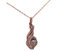 Load image into Gallery viewer, Custom Gemstone & Copper Wire-Wrapped Pendant; "Comet"
