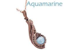 Load image into Gallery viewer, Custom Gemstone & Copper Wire-Wrapped Pendant; "Comet"