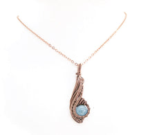 Load image into Gallery viewer, Custom Gemstone & Copper Wire-Wrapped Pendant; "Comet"