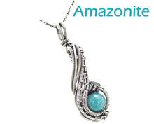 Load image into Gallery viewer, Custom Gemstone Wire-Wrapped Pendant in Sterling Silver; "Comet"
