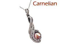 Load image into Gallery viewer, Custom Gemstone Wire-Wrapped Pendant in Sterling Silver; "Comet"