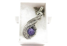 Load image into Gallery viewer, Custom Gemstone Wire-Wrapped Pendant in Sterling Silver; "Comet"