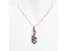 Load image into Gallery viewer, Custom Gemstone and Copper Wire-Wrapped Necklace & Earrings Set; "Comet" Model