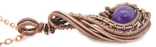 Load image into Gallery viewer, Custom Gemstone and Copper Wire-Wrapped Necklace & Earrings Set; "Comet" Model