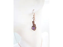 Load image into Gallery viewer, Custom Gemstone and Copper Wire-Wrapped Necklace & Earrings Set; "Comet" Model