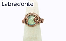 Load image into Gallery viewer, Adjustable Woven Copper Ring with Custom Gemstone; &quot;Coriolis&quot; - Heather Jordan Jewelry
