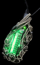 Load image into Gallery viewer, Green Sweeper Nixie Tube Steampunk/Cyberpunk Fusion LED Necklace