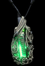 Load image into Gallery viewer, Green Sweeper Nixie Tube Steampunk/Cyberpunk Fusion LED Necklace