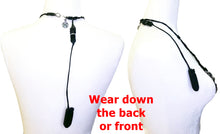 Load image into Gallery viewer, Iridescent Chip Steampunk/Cyberpunk Fusion Necklace with Upcycled Watch Parts & LEDs