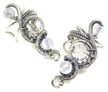 Load image into Gallery viewer, &quot;Rolling Wave&quot; Sterling Silver Steampunk Ear Cuff with Custom Gemstone