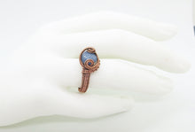 Load image into Gallery viewer, Adjustable Woven Copper Ring with Custom Gemstone; &quot;Coriolis&quot; - Heather Jordan Jewelry