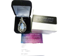 Load image into Gallery viewer, Blue Kyanite Wire-Wrapped Pendant with Rainbow Moonstone