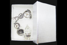 Load image into Gallery viewer, Custom Colored Steampunk LED Crystal Ear Wrap in Sterling Silver