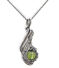 Load image into Gallery viewer, Custom Gemstone Wire-Wrapped Pendant in Sterling Silver; "Mini-Comet"