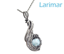 Load image into Gallery viewer, Custom Gemstone Wire-Wrapped Pendant in Sterling Silver; "Mini-Comet"
