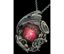 Load image into Gallery viewer, Nixie Number Tube Pendant with Upcycled Electronic and Watch Parts & Rainbow LED, Steampunk/Cyberpunk Fusion