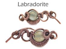 Load image into Gallery viewer, Custom Gemstone & Copper Wire-Wrapped Ear Pins; "Orbit" Style - Heather Jordan Jewelry