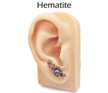 Load image into Gallery viewer, Custom Gemstone & Copper Wire-Wrapped Ear Pins; "Orbit" Style - Heather Jordan Jewelry