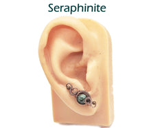 Load image into Gallery viewer, Custom Gemstone & Copper Wire-Wrapped Ear Pins; "Orbit" Style - Heather Jordan Jewelry