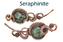 Load image into Gallery viewer, Custom Gemstone & Copper Wire-Wrapped Ear Pins; "Orbit" Style - Heather Jordan Jewelry