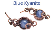 Load image into Gallery viewer, Custom Gemstone & Copper Wire-Wrapped Ear Pins; "Orbit" Style - Heather Jordan Jewelry