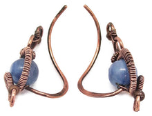 Load image into Gallery viewer, Custom Gemstone & Copper Wire-Wrapped Ear Pins; "Orbit" Style - Heather Jordan Jewelry