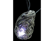 Load image into Gallery viewer, Rainbow Nixie Tube Necklace with Upcycled Electronic and Watch Parts, Steampunk/Cyberpunk Fusion LED