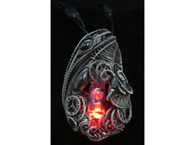 Load image into Gallery viewer, Rainbow Nixie Tube Necklace with Upcycled Electronic and Watch Parts, Steampunk/Cyberpunk Fusion LED