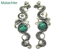 Load image into Gallery viewer, Custom Gemstone & Sterling Silver Steampunk Ear Cuff; "Rippling Wave" Model - Heather Jordan Jewelry