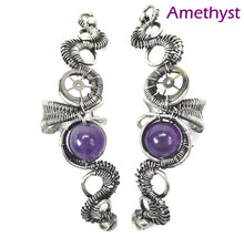 Load image into Gallery viewer, Custom Gemstone & Sterling Silver Steampunk Ear Cuff; "Rippling Wave" Model - Heather Jordan Jewelry