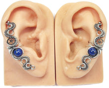 Load image into Gallery viewer, Custom Gemstone & Sterling Silver Steampunk Ear Cuff; "Rippling Wave" Model - Heather Jordan Jewelry