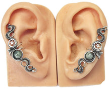 Load image into Gallery viewer, Custom Gemstone & Sterling Silver Steampunk Ear Cuff; "Rippling Wave" Model - Heather Jordan Jewelry