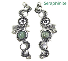 Load image into Gallery viewer, Custom Gemstone & Sterling Silver Steampunk Ear Cuff; "Rippling Wave" Model - Heather Jordan Jewelry