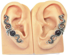 Load image into Gallery viewer, Custom Gemstone & Sterling Silver Steampunk Ear Cuff; "Rippling Wave" Model - Heather Jordan Jewelry