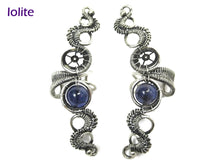 Load image into Gallery viewer, Custom Gemstone & Sterling Silver Steampunk Ear Cuff; "Rippling Wave" Model - Heather Jordan Jewelry