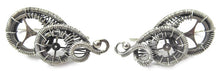 Load image into Gallery viewer, Sterling Silver Steampunk Ear Pins; &quot;Rolling Wave&quot; Model - Heather Jordan Jewelry