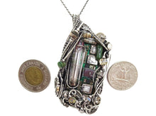 Load image into Gallery viewer, Upcycled Vintage Circuit Board & Vaccum Tube Cyberpunk/Steampunk Fusion Pendant