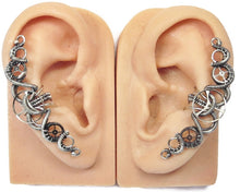 Load image into Gallery viewer, 3-Gear Steampunk Ear Cuff; &quot;Helix&quot;: Model - Heather Jordan Jewelry