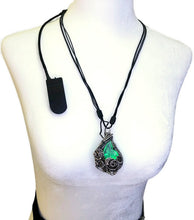 Load image into Gallery viewer, Seasonal Colors Leaf Necklace with Upcycled Electronic and Watch Parts, Steampunk/Cyberpunk Fusion