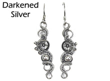Load image into Gallery viewer, Sterling Silver Woven Steampunk Earrings - Heather Jordan Jewelry