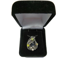Load image into Gallery viewer, Blue Sapphire Wire-Wrapped Pendant with Ethiopian Welo Opals