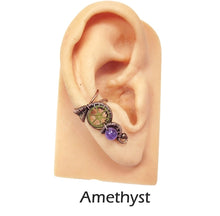 Load image into Gallery viewer, Custom Gemstone Small Bronze Steampunk Ear Cuff - Heather Jordan Jewelry