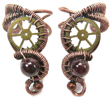 Load image into Gallery viewer, Custom Gemstone Small Bronze Steampunk Ear Cuff - Heather Jordan Jewelry