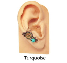 Load image into Gallery viewer, Custom Gemstone Small Bronze Steampunk Ear Cuff - Heather Jordan Jewelry