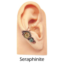Load image into Gallery viewer, Custom Gemstone Small Bronze Steampunk Ear Cuff - Heather Jordan Jewelry