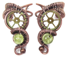 Load image into Gallery viewer, Custom Gemstone Small Bronze Steampunk Ear Cuff - Heather Jordan Jewelry
