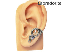 Load image into Gallery viewer, Custom Gemstone and Sterling Silver Small Steampunk Ear Cuff - Heather Jordan Jewelry