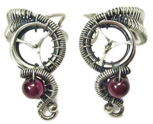 Load image into Gallery viewer, Custom Gemstone and Sterling Silver Small Steampunk Ear Cuff - Heather Jordan Jewelry